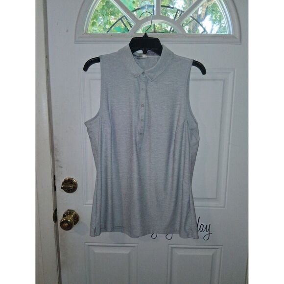 Sleeveless 5 Button Top Under Armour Heatgear Women's Gray XL 14 - Picture 2 of 8